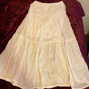 Long White Polyester Skirt